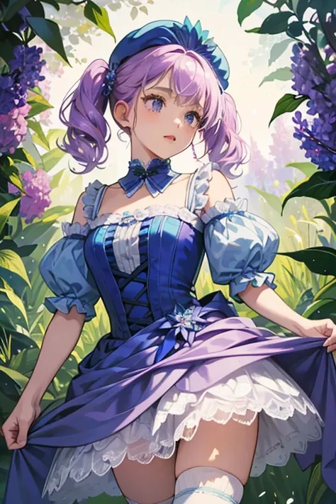 Bluebell is a tanned girl with black eyes and pink cheeks. She has short lilac hair worn in short, curled pigtails at the bottom of her head. On the top of her head is a bluebell flower cap.

Bluebell wears a blue silk dress composed of many petals. The ov...