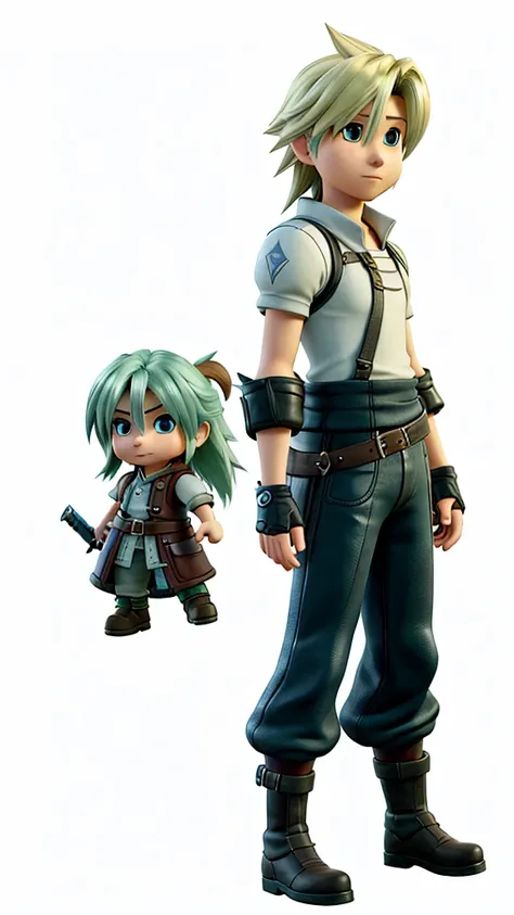 Final Fantasy 7 Characters、Cloud、high resolution、4K、Attention to detail、Realistic、high quality、