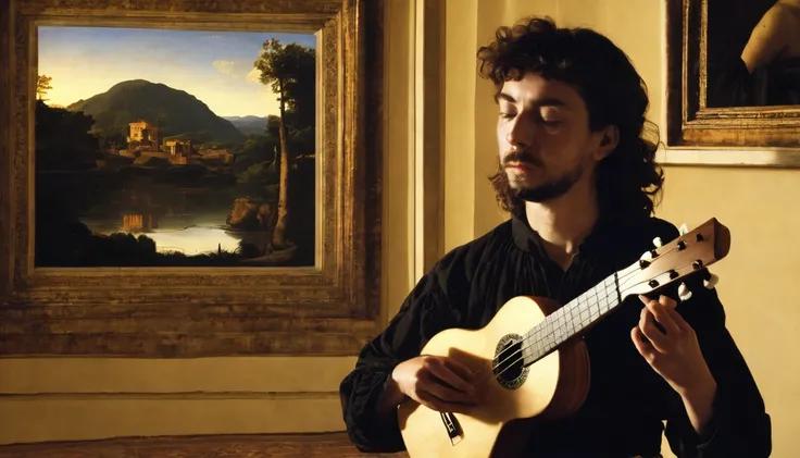 Ukulele, by caravaggio (sun in the background)