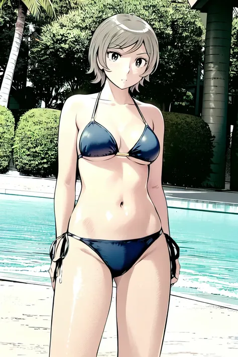 (slingshot bikini:1.2),
Blonde, (short hair:1.2),Illustration of a person、
View your viewers,, (Highest quality:1.3),One Girl, beach、Outdoor、 ground、ground、soil、blue eyeicro Bikini、(masterpiece、Highest quality)、Highest quality, Ultra-high resolution, (((ma...