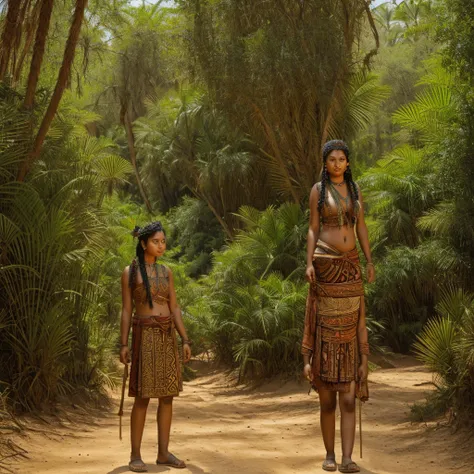 Blend natural landscapes such as dense jungles, arid deserts, and lush forests, symbolizing the diverse environments where hidden tribes might be found.
Include silhouettes or subtle outlines of tribal figures adorned with traditional attire and accessorie...