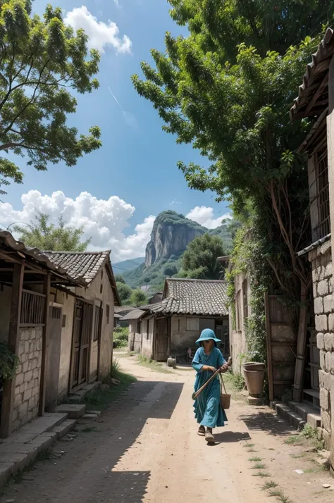 Imagine an ancient village on an ordinary day, where simple, hard-working people go about their daily routines unaware of the imminent danger that is approaching. Men and women dressed in simple period costumes go about their tasks: some work in agricultur...