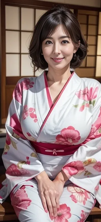 the most beautiful moms in japan(huge)、wear a gorgeous kimono、traditional japanese bust 98 cm、huge breasts that are too big and ...