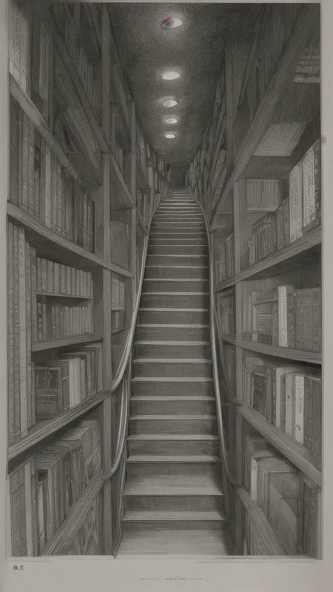 Alex frowns, tugging at the book again, which suddenly triggers a mechanism. A section of the bookshelf creaks and slowly swings open, revealing a dark, narrow staircase leading down.