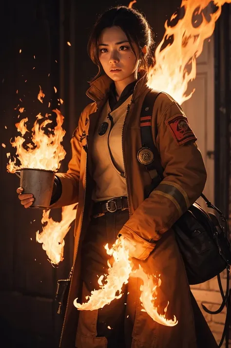 Character using fire