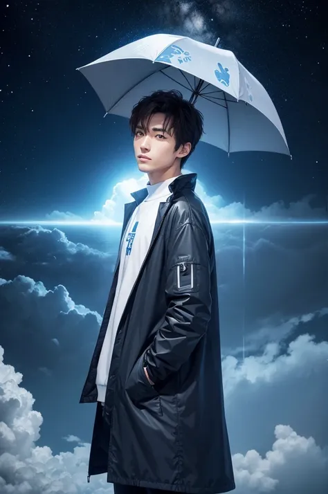 Male character in weather-themed clothing