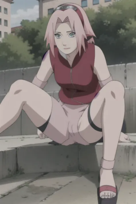 sakura haruno, spread legs, spread pussy, naked