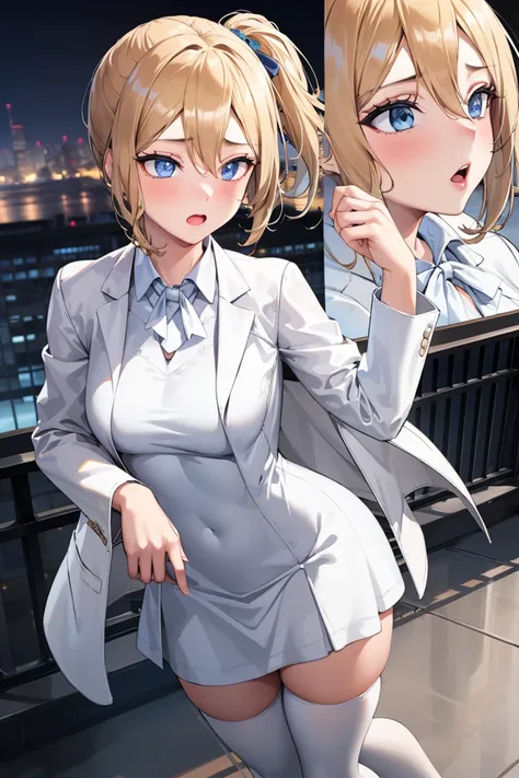 short ponytail,Short Hair,
BREAK ((school uniform, neck ribbon, white jacket, white dress, long sleeves, white thighhighs:1.5))
BREAK drunk, open mouth, blush, tired, looking at you, city, night, standing,
BREAK (masterpiece:1.2), best quality, high resolu...