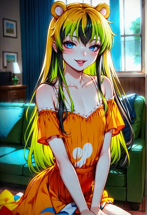 (lum:1.5), 1girl, long hair, (tiny horns), (score_9, score_8_up, score_7_up), small sharp ears, masterpiece, best quality, absurdres, unity, 8k, wallpaper, hi res, highly detailed face, highly detailed eyes, blue eyes, (intricate details:1.4), (two-tone ha...