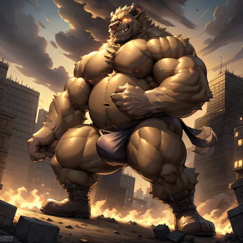 Epic Citizen Zootopia style, My Heroe Academia Character, Dungeons and Dragons style, A poor villager, Real life, Anime serie, Anime character, Obese muscle Obese Sumo wrestler Werebeast Kid, full body pic (obese, strong legs and arms) Sumo wrestler Werebe...