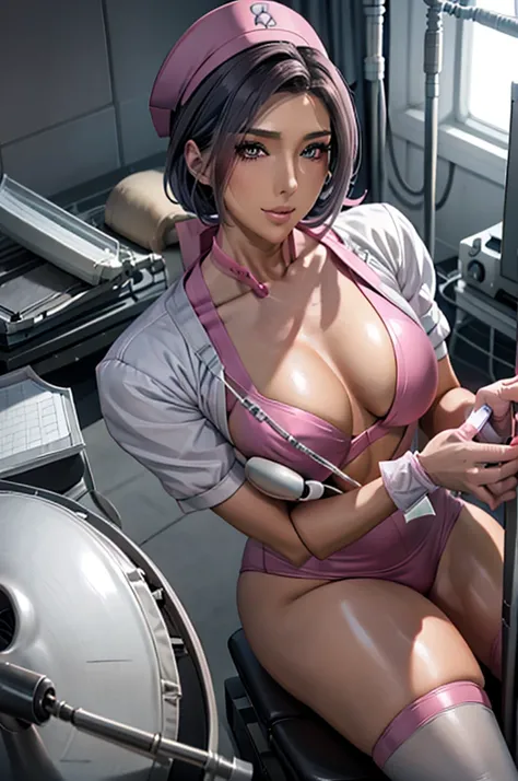 nurse uniform,hospital, latex nurse suit,nurses,busty,elbow gloves,labcoat,grey hair woman,red eyes , gigantic ,medical instruments,asian nurse,two nurses,speculum,examination room,oversize ,big ass ,strap on, lay on table ,legs spreaded,giving birth,gyno ...