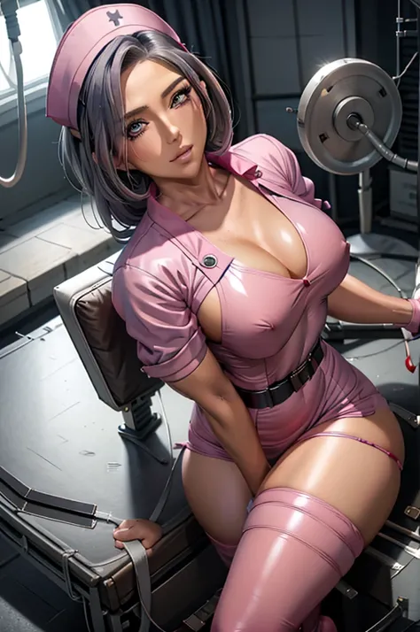 nurse uniform,hospital, latex nurse suit,nurses,busty,elbow gloves,labcoat,grey hair woman,red eyes , gigantic ,medical instruments,asian nurse,two nurses,speculum,examination room,oversize ,big ass ,strap on, lay on table ,legs spreaded,giving birth,gyno ...