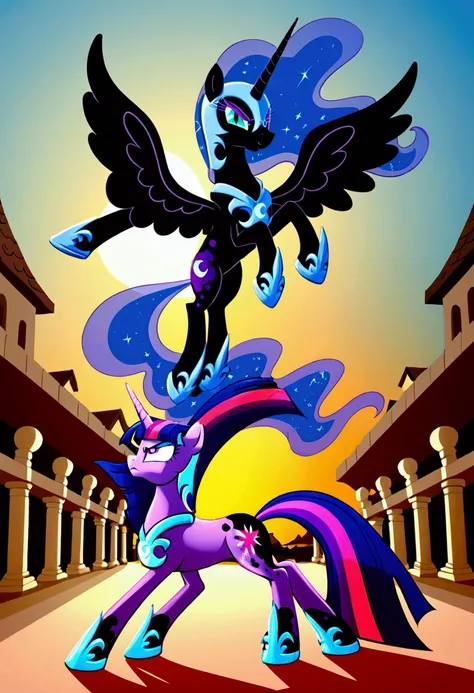 Pony  nightmare moon  fight Twilight sparkle   angry 