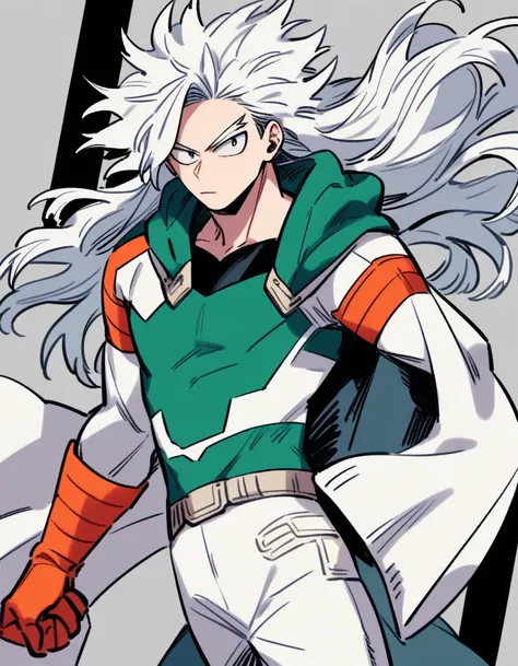 boy,,my hero academia,long hair,white hair,cool