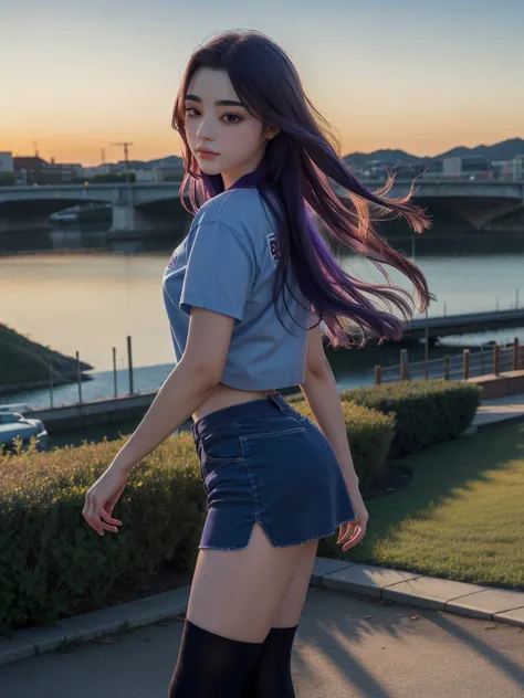 (1 lady), The beautiful, (Best quality at best:1.4), (ultra - detailed), (extremely detailed CG unified 16k), ((masterpiece)), ((best quality)), ((highres)), ((detailed background)), solo, gym woman body, natural lighting, sunset, (ichinose kotomi, amazing...