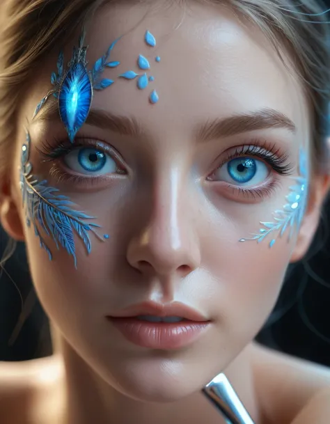 a beautiful nude woman with blue eyes, highly detailed face, long eyelashes, perfect skin, detailed anatomy, natural lighting, intricate details, photorealistic, 8k, hyper detailed, masterpiece, cinematic composition, dramatic lighting, warm color palette