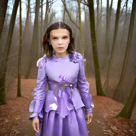 millie bobby brown stranger things in a forest