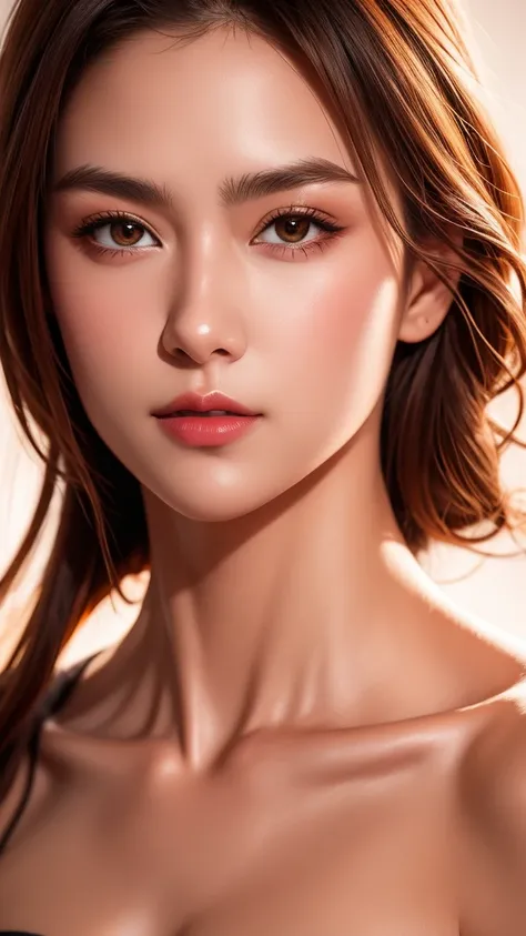 Prepare to be amazed by this 8k portrait of a 20-year-old girl, featuring a close-up of her stunningly detailed eyes and large breasts, rendered with the highest quality using Unreal Engine 5.