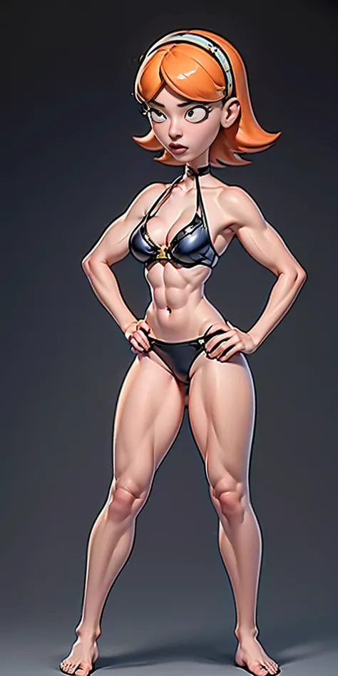 Scenary: Plain background Character: Solo Female: Body, full body toe to head: Tall and slim with an hourglass figure Toned and muscular physique Slender abs Perfect anatomy (hands on hips, good hands, best hands)