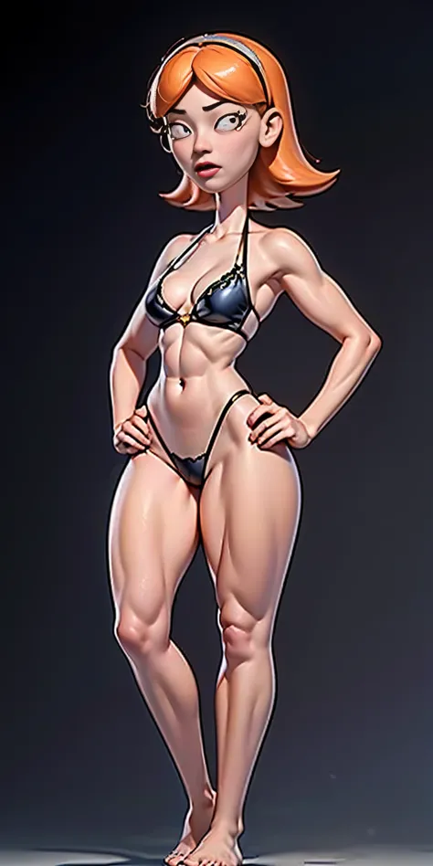 Scenary: Plain background Character: Solo Female: Body, full body toe to head: Tall and slim with an hourglass figure Toned and muscular physique Slender abs Perfect anatomy (hands on hips, good hands, best hands)