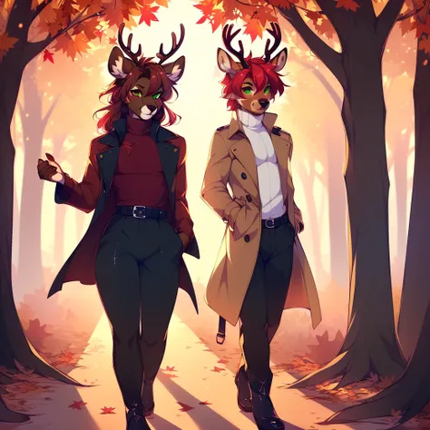 ((nsfw)) Solo, A cute anthro, (((half hyena half deer))), male, (cute snout:1.2) full body, ((by hyattlen, by fumiko, ((by zackary, by fumiko)), solo, anthro, male deer, deer antlers, Bright brown fur body, ((brown ears)), red hair, mullet, detailed eyes, ...