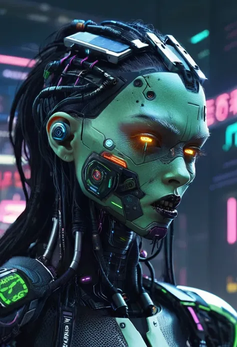 cybernetic zombie cyberpunk futuristic