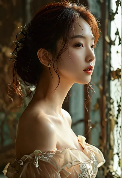  (Lee Chae Dam) in an erotic off shoulder  dress