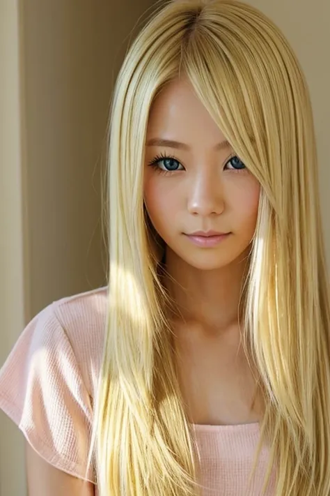 one girl, alone, woman, (tolerate野_tolerate),(blonde) (blonde_hair), (gold_hair), ((length_hair)), ((前hair)), (yellow_eye), blus...