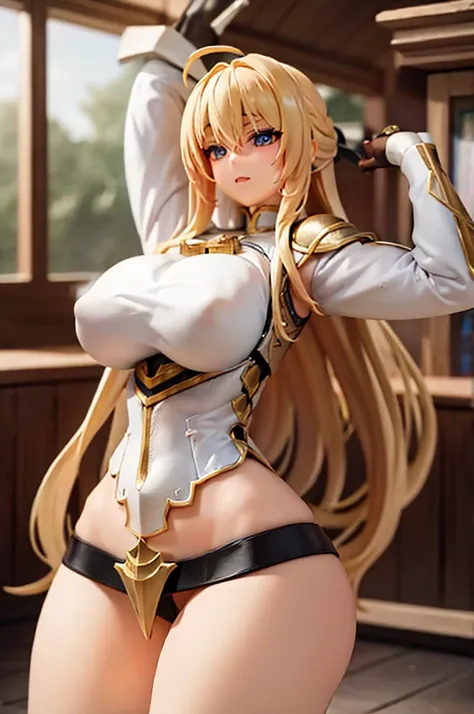 Long blonde　knight　Nipples　strong　Big Breasts