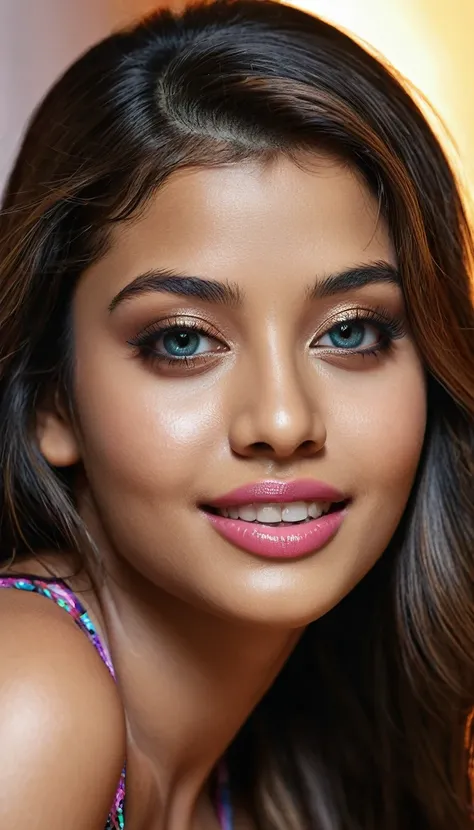 Aishlane raideau is a girl, (aishwarya rai: 0.5),(thylane blondeau:0.5),highly realistic uhd photo, meticulous details,8k, uhd , (full body shot with whole body in frame :1.5), 1girl, 18 years, long hairs, dark_skin, eyes, (wearing sexy colourful loungerie...