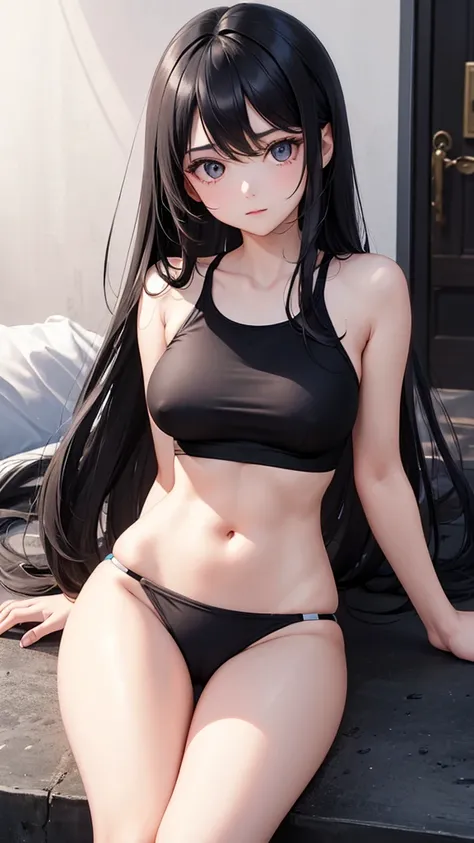 Beautiful, Cute, Pretty, Beautiful body, Cute body, Pretty body, Beautiful face, Cute face, Pretty face, long hair, black hair, led eyes, boy, man, male, man, man, boy, boy, male, male, swimsuit, T-shirt 