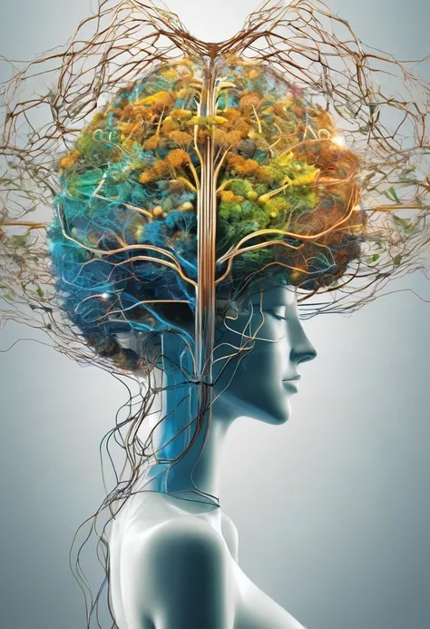  Imagine interconnection between nature and technology, Inspired by the synapse of the human brain. Complementandose , creating a unique visual and aesthetic harmony.