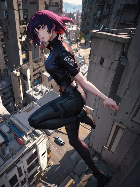 absurd, highest quality, one girl, alone, view your viewers, eye focus, motoko_kusanagi, black jacket