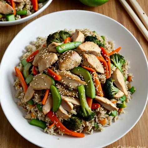 Chicken and Vegetable Stir Fry with Brown Rice