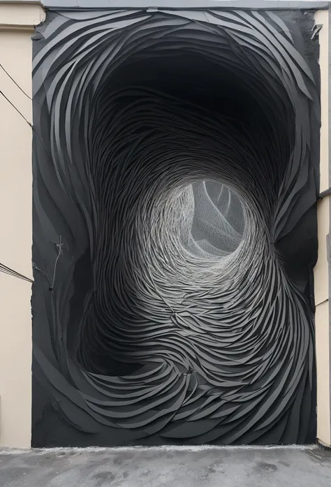 A creative and visually descriptive wall painting that plays with the concept of perception and reality, with a mix of optical illusions, hidden messages, and a range of styles and techniques."