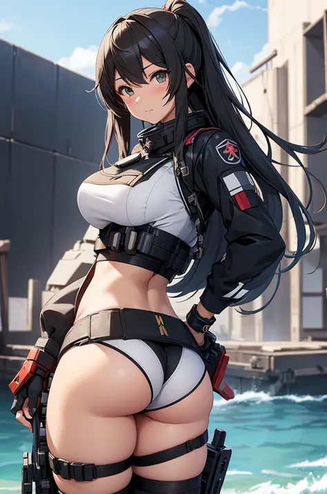 and anime girl with huge ass, Kantai Collection Style, honest shinkai ( Apex Legends ), Mechanized Soldier Girl, Female protagonist 👀 :8, honest shinka, Cute sexy ass, chic, from Girls&#39; Frontline, Fine details. Girls&#39; Frontline, honest, Girl with w...