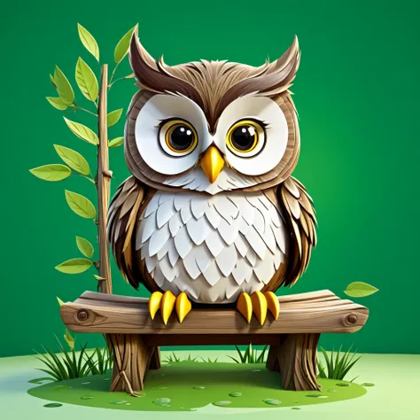 create vector style owl seat on brance