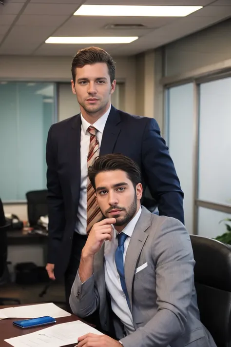 photo of handsome men ,office room