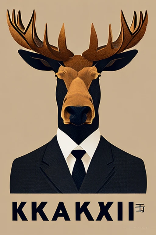 Katakana &quot;to&quot;　moose　Combining letters　Man in suit symmetrical features 