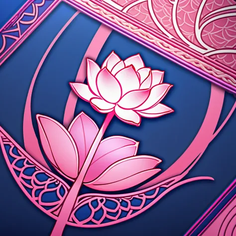 (lotus flower), icon, logo, simple background, extreme quality, artwork, 8k, depth of field, intricate details, indigo, (no huma...