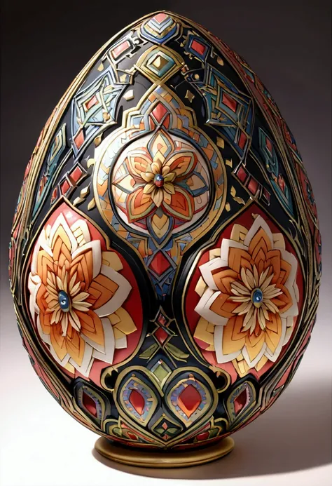 Ethnic floral art on eggs