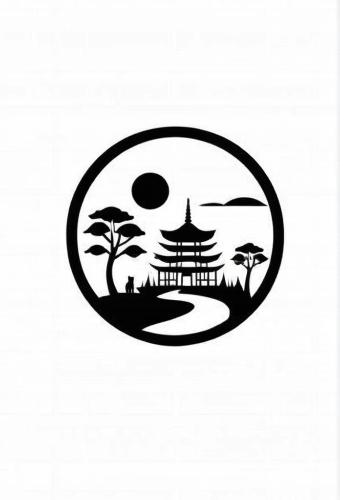 Fashionable logos of temples in Japan

White background
White and dark brown only
circle-shaped logo
The circle-shaped logo depicts a lawn dog
There is also a small scorched bamboo grove
Clean and stylish,

Pretty cool
chic and modern design

White backgro...