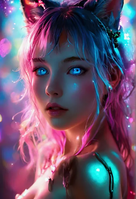 {{masterpiece}},{{Highest quality}},nsfw,Nude,naked, woman,Nude,fullbody,show off pussy,spread legs,Raise your arms to reveal realistic armpits,Bokeh,Awareness-raising,1 perfect portrait of a girl, A fascinating eye for perfect detail), Colorful Hair, (pin...