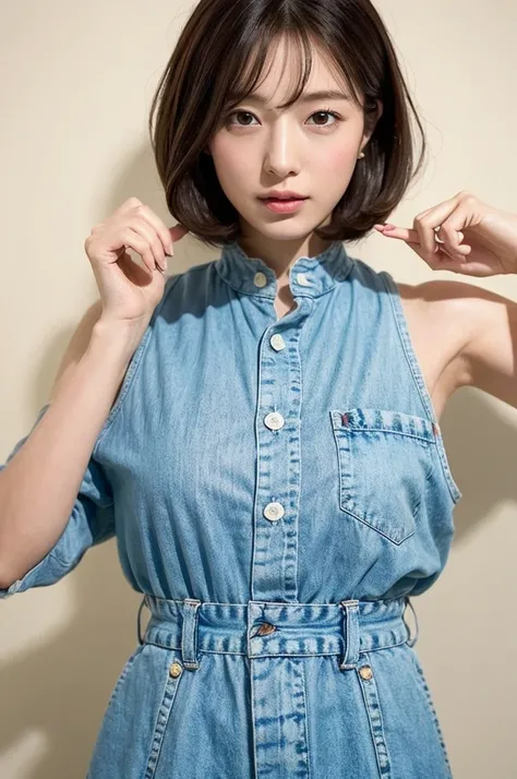 ((Highest quality、8K、masterpiece:1.3))、One Girl、The beauty of slim abs:1.3、She is a cute and pure lady..、Bob hair is distinctive。

Hairstyle on: Her hair is quite bobbed.、It has a clean and elegant feel。

hair color: 彼女のhair colorは自然な茶色です.、Expressing clean...