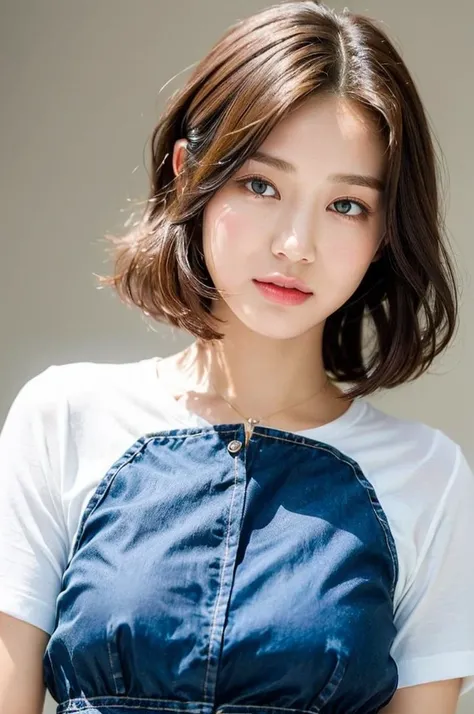 ((Highest quality、8K、masterpiece:1.3))、One Girl、The beauty of slim abs:1.3、She is a cute and pure lady..、Bob hair is distinctive。

Hairstyle on: Her hair is quite bobbed.、It has a clean and elegant feel。

hair color: 彼女のhair colorは自然な茶色です.、Expressing clean...