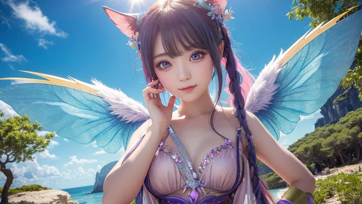 1920×1080、Real-life reality、heaven、Fantasy、Wrapped in dazzling light、眩Shiiほどの黄金色の光が降り注ぐ、god々Shii、Fantasy、Spreading its large wings、cute、Beauty、Adult female、Big Eyes、一人の美Shii天使の全身の画像を作ってください