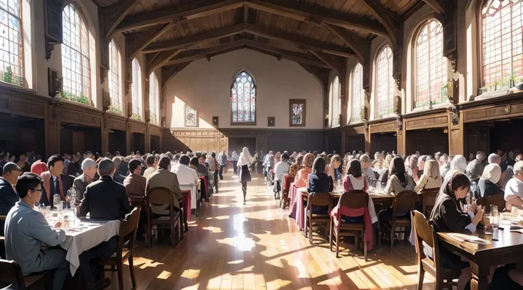 The Great Hall of the Castle、A large group of men and women dancing、Waltz、Prince、longing、