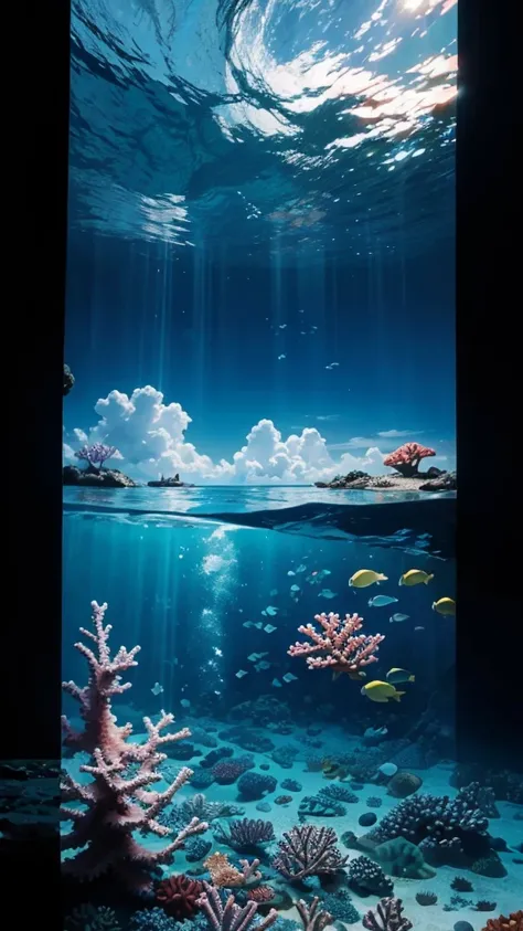 water, Ocean, summer Sky,  coral reef, performer, Starfall, milky cloud