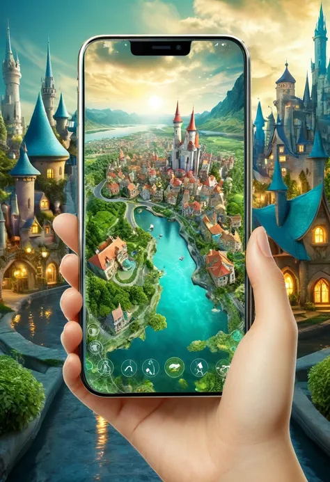 it's very realistic, with a smartphone in your hand and a map displayed on the smartphone screen, there is a part of a magical c...