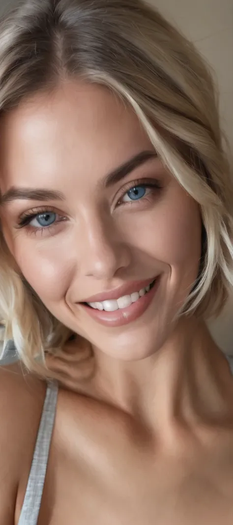 1 belle femelle, Corps glamour, Les cheveux long, cheveux blond claire, peau lisse, yeux bleus, sourire, séductrice , sourire, Maquillage, Lèvres beiges, maquillage des yeux épais, (haut décolleté) ( pantalon sexy style modèle),réaliste, plein air, super r...